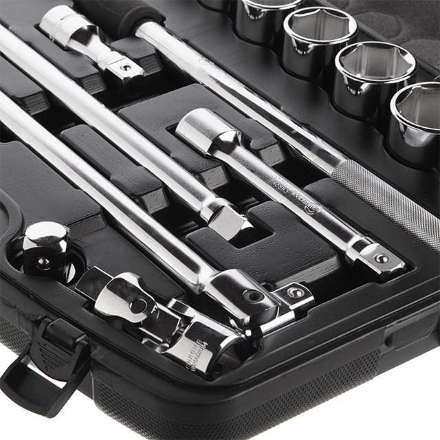 Набір інструментів, проф., 3/4", Cr-V, 20 од., головки: 19-50 мм, кейс INTERTOOL ET-6023 Київ - фото 3