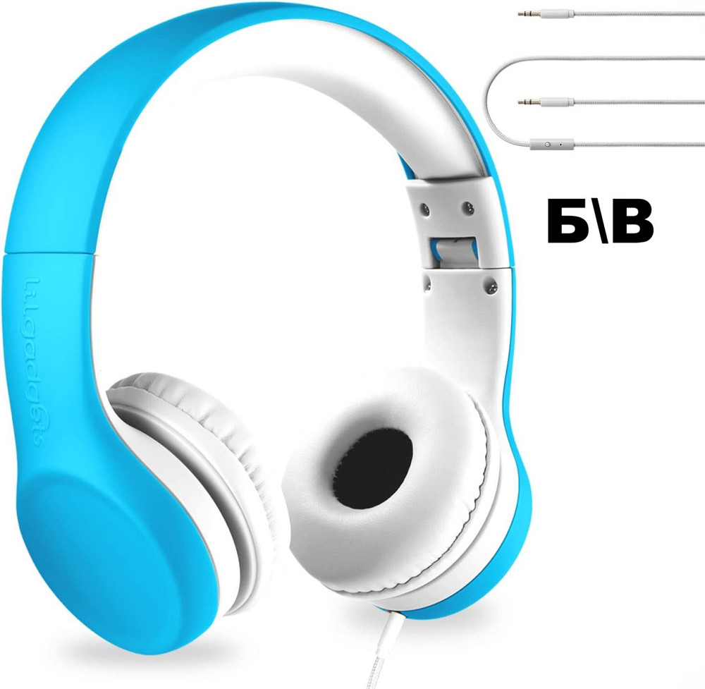 Проводные детские наушники LilGadgets Connect+ для школы с микрофоном, сложные, с ограничением громкости и шумоподавлением Б/У Киев - изображение 2