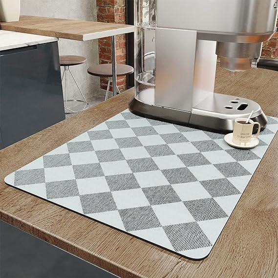 Антиковзаючий кухонний килимок - Абсорбуючий килимок для сушіння посуду - Килимок під кавоварку 30х45 см Сірий Буча - фото 1