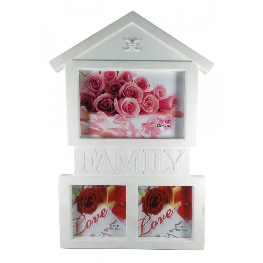 Настінна фоторамка для 3 фотографій біла Київ - фото 1