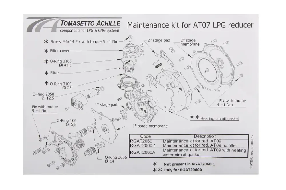 Р/к ГБО редуктора Tomasetto AT07 Tomasetto с тосольной мембраной Винница - изображение 3