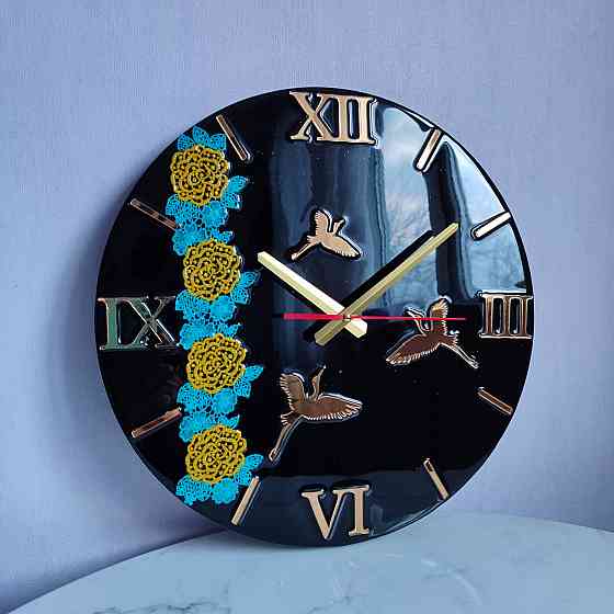 Годинник настінний 40 см з епоксидної смоли Дніпро