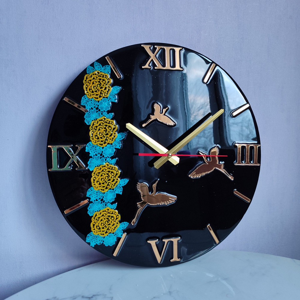 Годинник настінний 40 см з епоксидної смоли Дніпро - фото 3