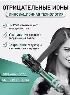 Фен-щітка Hot Air Styler VGR V-493, 1000 Вт, 2 режими, 22 см, шнур 360°, що обертається, 2 м кабель, 4 насадки Одеса - фото 10