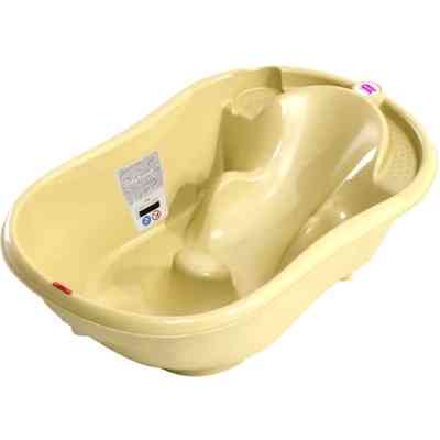 Ванночка Ok Baby Onda з анатомічною гіркою і термодатчиком, жовтий (38231300) Вінниця