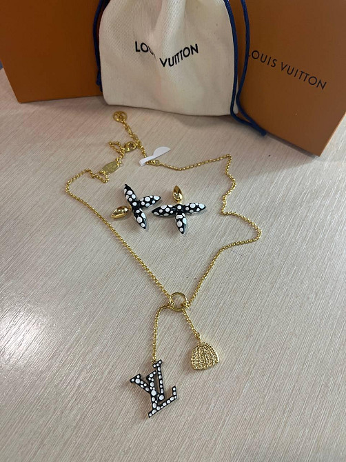 Луи Виттон комплект / Louis Vuitton сережки та кольє Одеса - фото 5