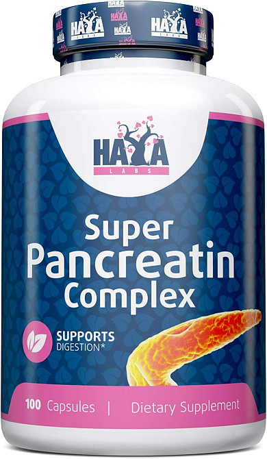 Комплекс травних ферментів Haya Labs Super Pancreatin Enzymes 100caps Луцьк - фото 1
