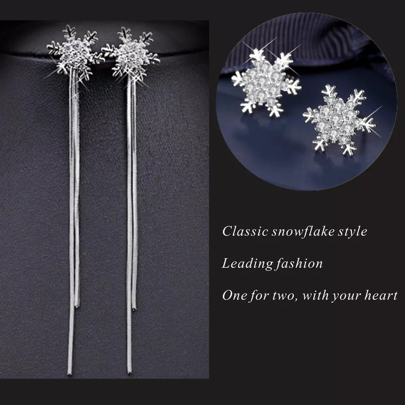 Жіночі сережки сніжинки 7 см сріблястий Київ - фото 5