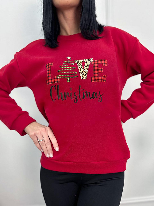 Женский свитшот с праздничным принтом 