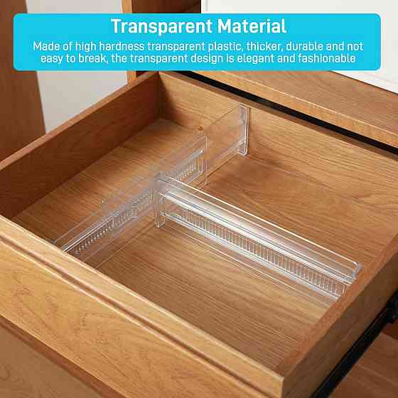 Разделитель ящика HBT-HK095-06 прозрачный регулируемый 28–50 см 6 шт самоклеящийся набор для органайзера Киев