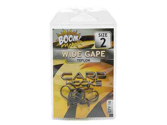 Гачок для мирної риби Wide Gape №6 (10 шт/уп) (Black Nickel) ТМ BOOM Київ