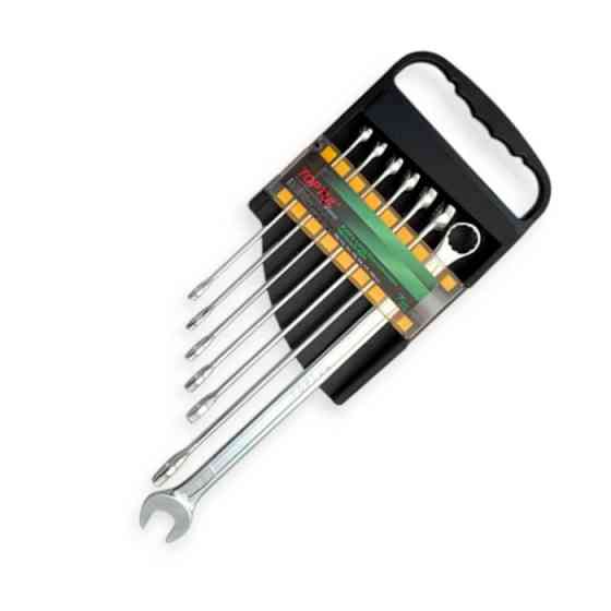 Набор ключей рожково-накидных 10-19 мм 7 шт (планшет) супердлиные CrV Мукачево