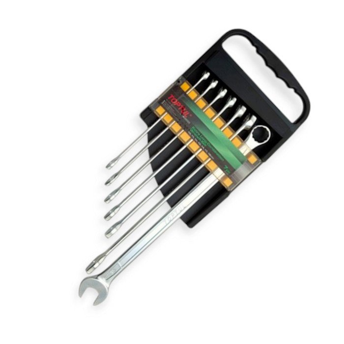 Набір ключів ріжково-накидних 10-19 мм 7 шт (планшет) Мукачево - фото 1