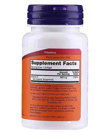 Вітамін E-400 зі змішаними токоферолами, Now Foods, 400 МО, 100 капсул Київ