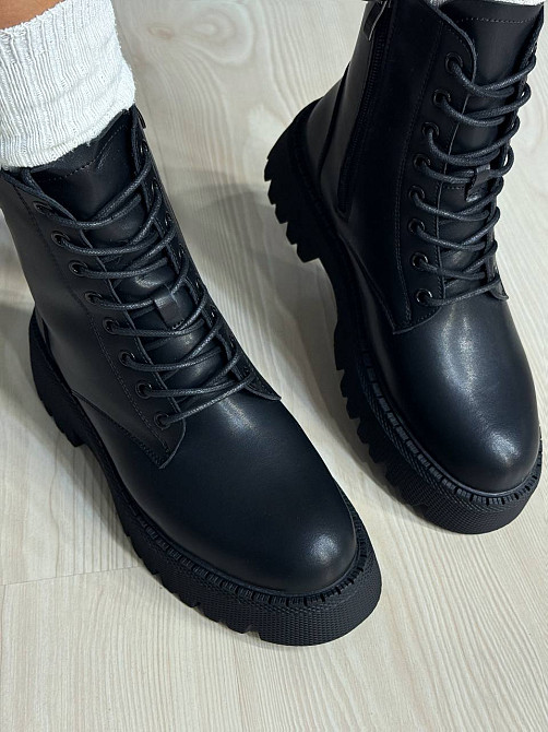Ботинки женские Hengji 672 кожаные утепленные на тракторной подошве черные, 41, 25,5 см Киев - изображение 12
