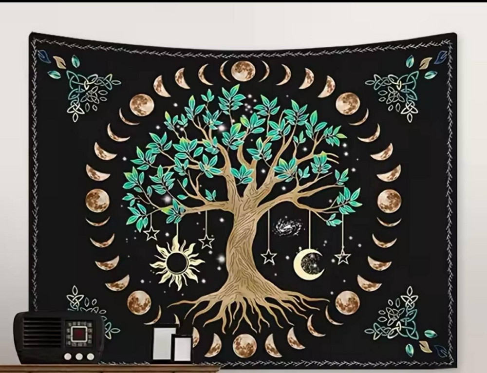 Алтарная скатерть для карт Таро и Рун. Скатерть для гадания 75*58 см. Древо жизни Киев - изображение 1
