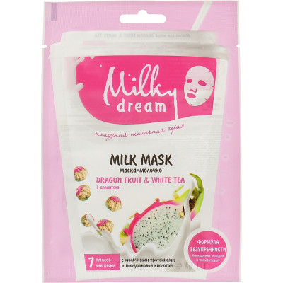 Маска для лица Milky Dream тканевая Питахайя и белый чай 20 мл (4820205302480) Винница - изображение 1