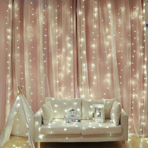 Гірлянда штора Водоспад 480 led 3.0х3.0м Холодний білий Київ - фото 8