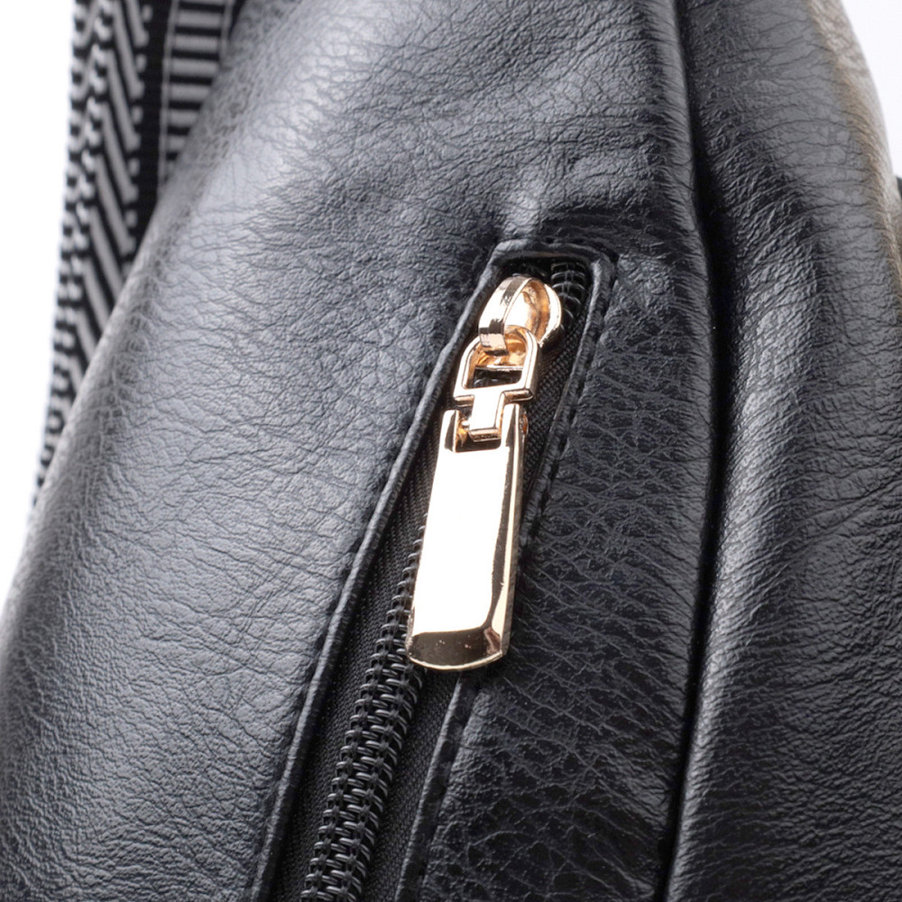 Практичная слинг сумка для женщин из экокожи Vintage 22748 Черный Киев - изображение 5