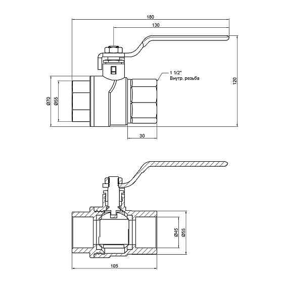 Кран кульовий Thermo Alliance Forte 1 1/2" ВР для води (ручка) SF600W40 Київ