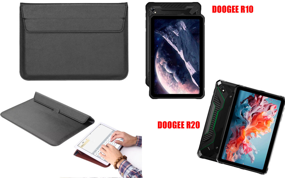 Чохол-конверт VitoCase для Doogee R10, з функцією підставки для планшета Чорний Київ - фото 1