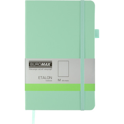 Книга записная Buromax Etalon 125x195 мм 96 листов без линовки обложка из искусственной кожи Мятная (BM.291060-38) Винница - изображение 1