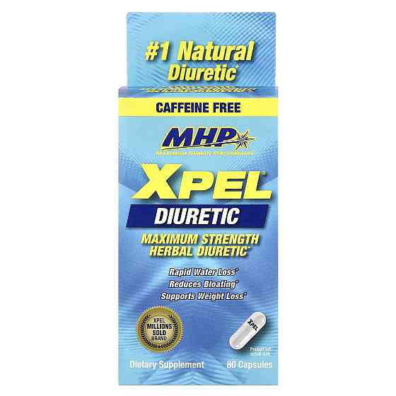 Мочегонные таблетки Mhp XPEL® Diuretic Maximum Strength Caffeine Free 80 Capsules Луцк