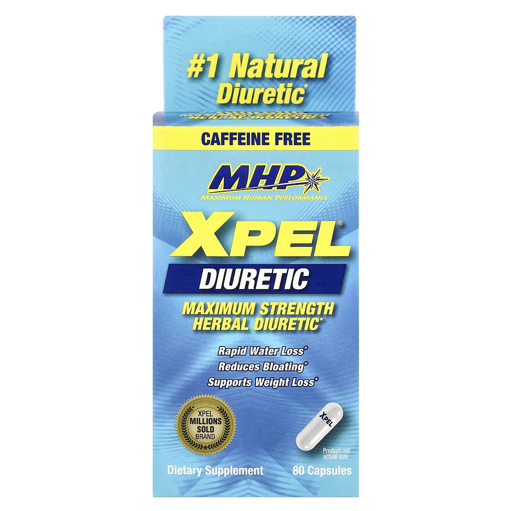 Сечогінні таблетки Mhp XPEL® Diuretic Maximum Strength Caffeine Free 80 Capsules Луцьк - фото 1