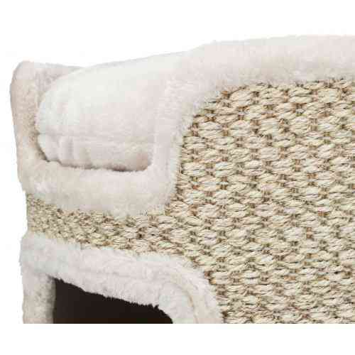 Дряпка Trixie Вежа Ria для котів, сизаль/плюш/фліс, 37х37 см (світло-сірий/натуральний) Київ