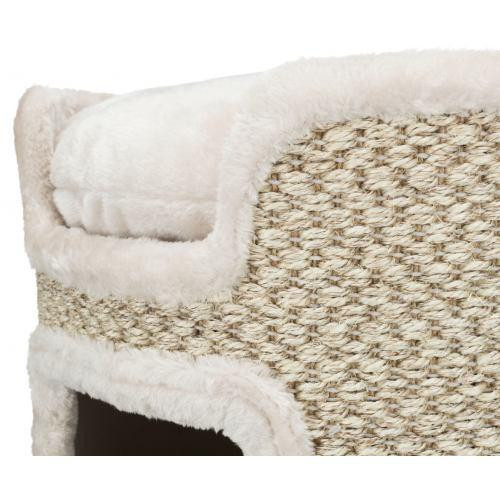 Дряпка Trixie Башня Ria для кошек, сизаль/плюш/флис, 37х37 см (светло-серый/натуральный) Киев - изображение 5