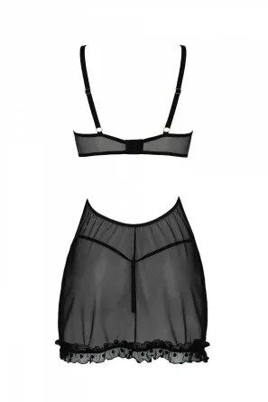 Пеньюар MARINA CHEMISE black S/M - Passion Львів