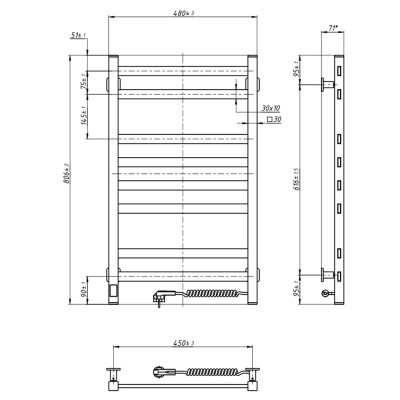 Сушарка для рушників Navin Авангард, 800х480х71мм (12-228053-4880) Вінниця - фото 6