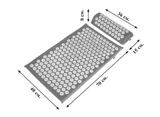 Аплікатор Кузнєцова Набір серія Eko-Max Сірий (Килимок + Валик + Чохол) – Масажний комплект для дому Івано-Франківськ
