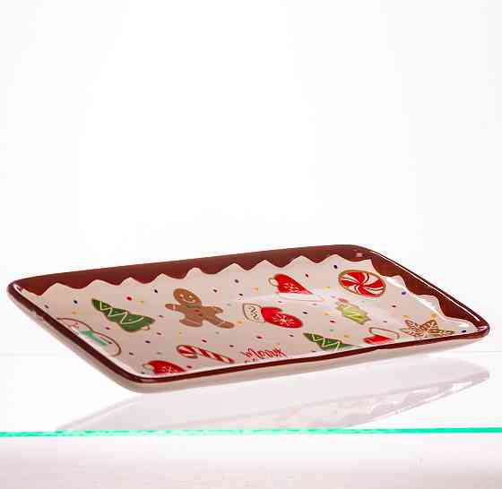 Yiwu Блюдо сервірувальне новорічне для закусок Merry Christmas 34×14×2 (см) блюдо прямокутне рі Коломия