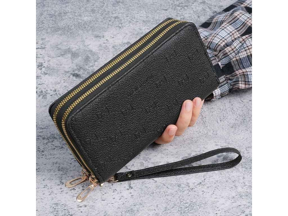 Гаманець жіночий 10*20*4см 721-3 чорний екошкіра ТМ КИТАЙ Київ - фото 1