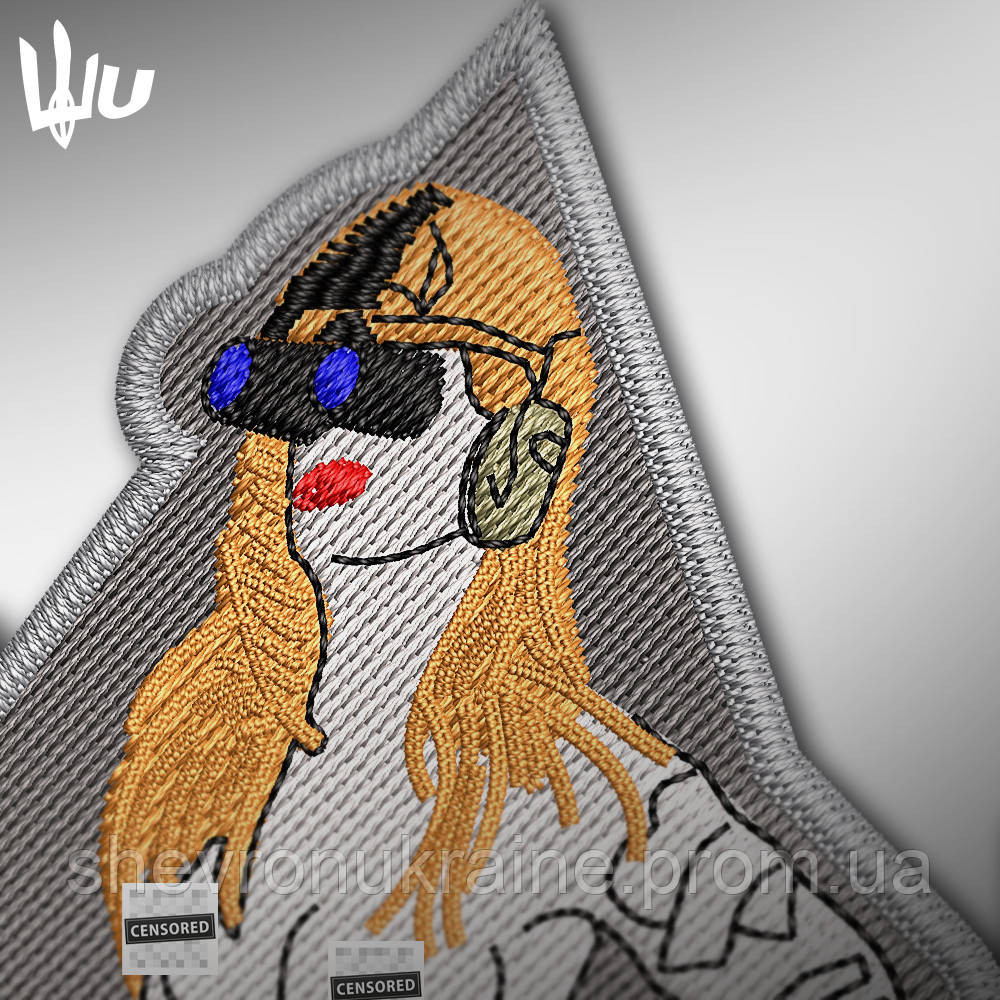Шеврон под заказ ДЕВУШКА СОЛДАТ (Срок изготовки 3-5 дней. На липучке) Размер 8.7x6.2см Киев - изображение 2
