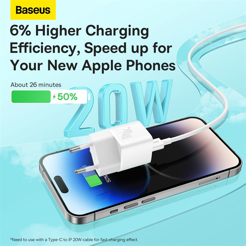 Мережевий зарядний пристрій Baseus GaN5 Fast Charger 1C 20W EU White CCGN050102 Одеса - фото 10