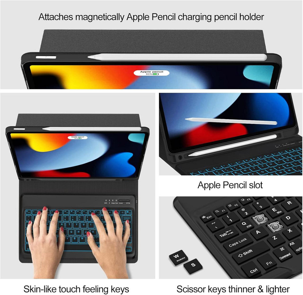 Чохол з клавіатурою для iPad Air 6 2024 11"/ Air 5 2022/Air 4 2020 10.9"/ iPad 4-го покоління 10.9 / iPad Pro 11 2018 чорний Дніпро - фото 6