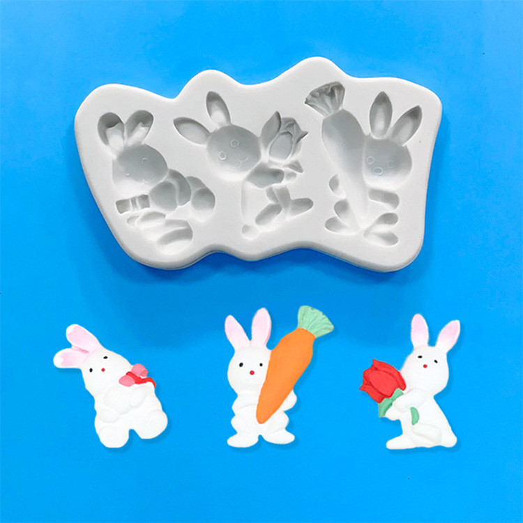 Молд силиконвый Заяц 157 на 92 мм серый Киев - изображение 1