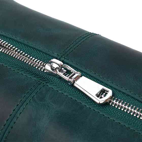 Шкіряна матова косметичка Shvigel 16399 Зелений Київ