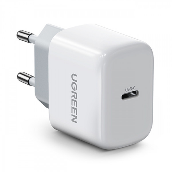 Зарядний пристрій 1xUSB 20W (USB С QC4.0+/PD3.0) Mini Charger White CD241 Ugreen (10220) Київ - фото 1