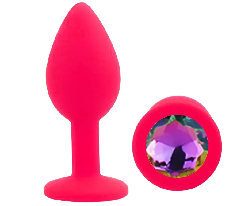 Силіконова анальна пробка EGZO - Silicone Pink Round Plug Rainbow, size S Sex Aura Київ - фото 2