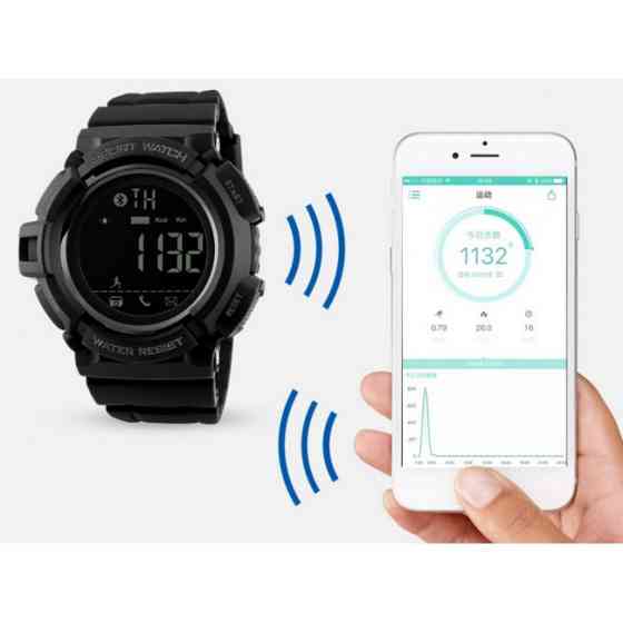 Спортивний смарт годинник Skmei 1245 Крокомір Bluetooth Чорні Вінниця