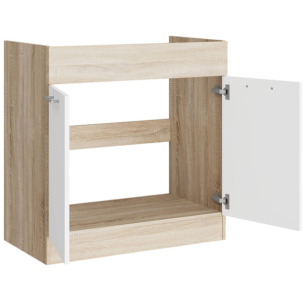 Кухонный модуль под мойку Эверест Эко 800 дуб сонома/нимфея альба (белый) 80х46х82 см (DTM-071037) Львов - изображение 2