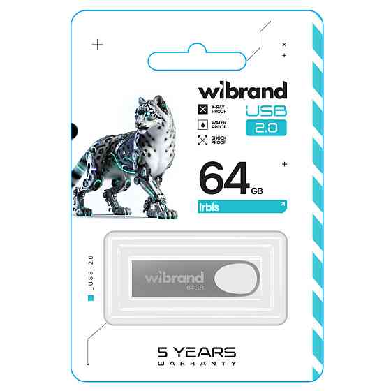 Flash Wibrand USB 2.0 Irbis 64Gb Silver (WI2.0/IR64U3S) Київ
