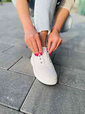 Lonza Жіночі кеди з натуральної шкіри білі весна - літо LONZA / Стильні кеди літні шкіряні р.38 Коломия