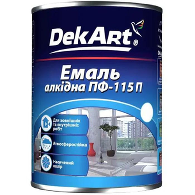 Емаль алкідна ПФ-115П яскраво-блакитна ТМ "DekArt" -0,9 кг. Харків