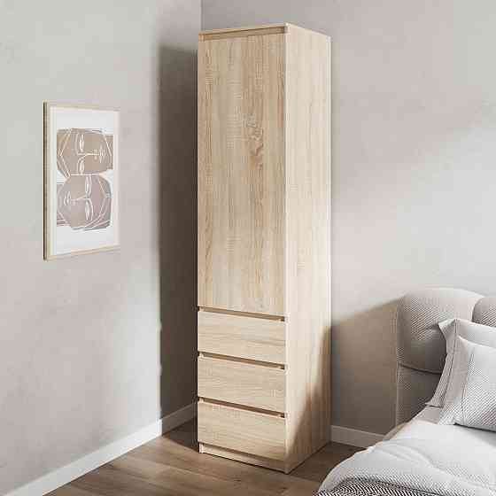 Шафа для одягу VAYS, пенал з полицями та шухлядами, без ручок R-35 Дуб Сонома Львів