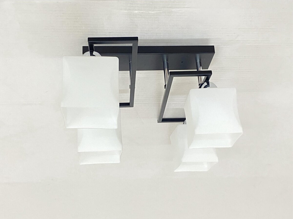 VALESO Стельова Люстра на 4 плафони VALESO 6957B/4 (Чорний+Хром) Коломия - фото 1