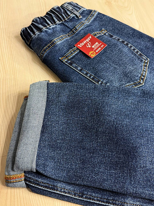 Джинсы женские Vanver 2110 Mom Jeans бананы на резинке большие размеры синие, синий, З2, 32, 85 см, 113 см Киев - изображение 7